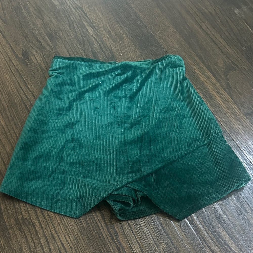 American Threads Teal Velvet Skorts